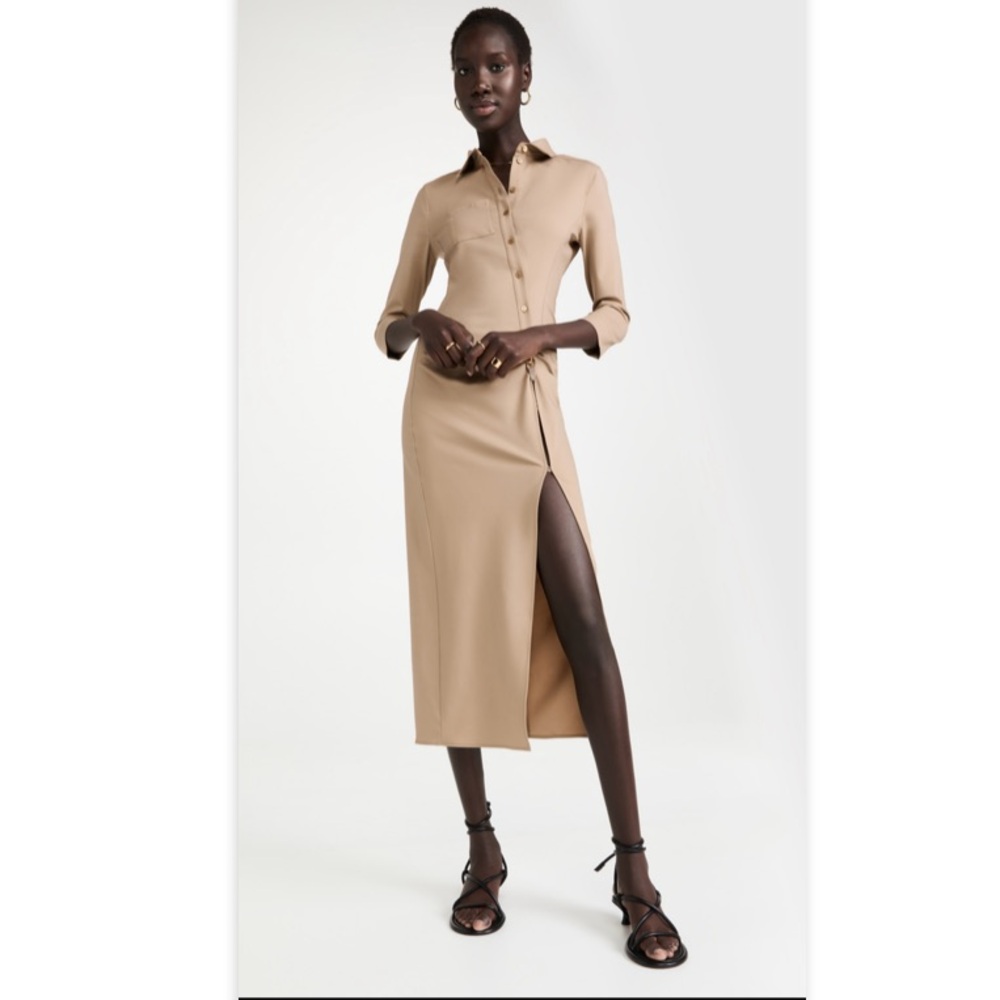 NWT Jacquemus ‘La Robe Jocou’ Midi Shirt Dress Tan/Beige FR44/ US12 $840 Retail - Picture 2 of 14